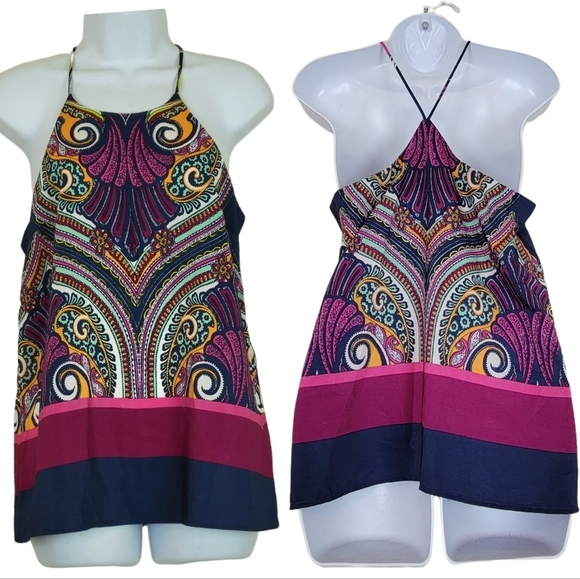 NWT Renee C Jayani Racerback Halter Top Multicolor Stitch Fix Size S Colorful - Picture 12 of 12